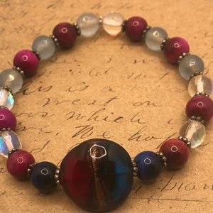 I LOVE JESUS BRIGHT GEM STONE BRACELET